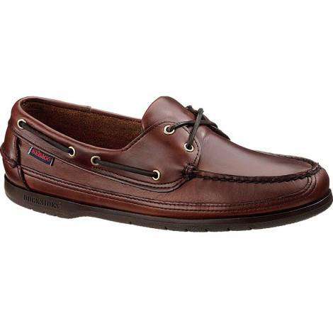 Schooner Boat Shoes in Brown Oiled Waxy with Brown Sole by Sebago - Country Club Prep