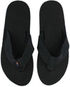Men's Single Layer Hemp Top and Strap with Arch Support in Black by Rainbow Sandals - Country Club Prep