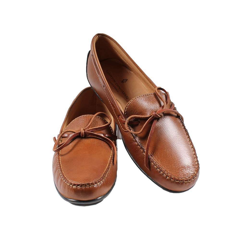 Walker Loafer in Pecan Tumbled Glove Leather by Martin Dingman - Country Club Prep