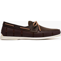 Men's Water Resistant Boat Loafer in Brown and Cream by SWIMS - Country Club Prep