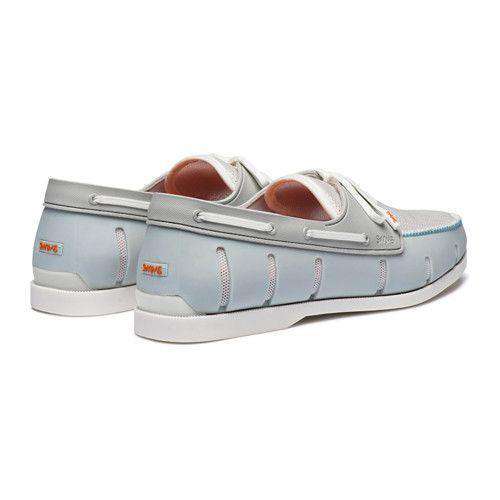 Men's Water Resistant Boat Loafer in Ice and White by SWIMS - Country Club Prep