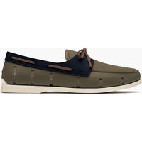 Men's Water Resistant Boat Loafer in Khaki and Navy by SWIMS - Country Club Prep