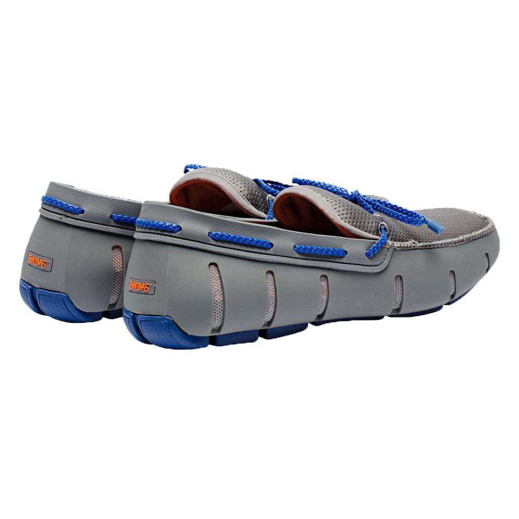 SWIMS Water- Resistant Braided Lace Loafer in Gray/Blue  display picture 1