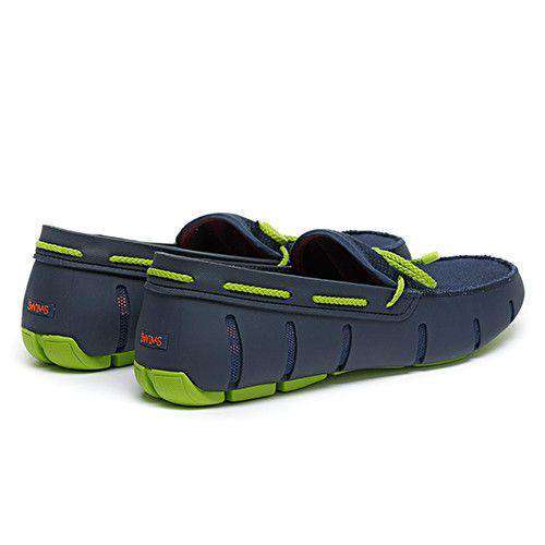 Men's Water Resistant Braided Lace Loafer in Navy/Green by SWIMS - Country Club Prep