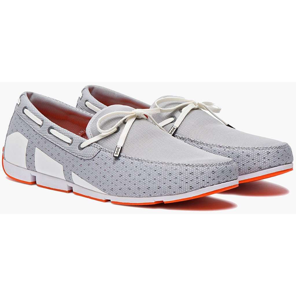 Men's Water Resistant Breeze Loafer in Grey, White and Orange by SWIMS - Country Club Prep