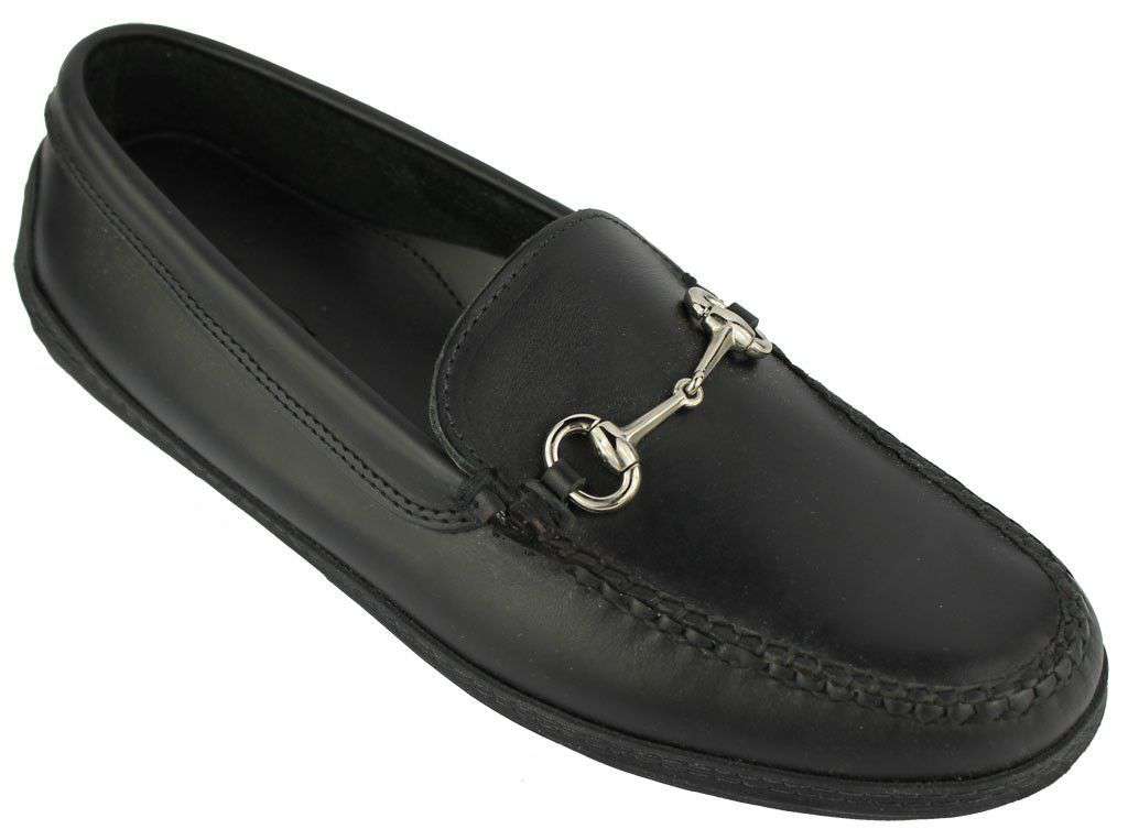 Men's Young Partner Bit Driving Shoes in Black Waxy with Matching Stitching by Country Club Prep - Country Club Prep