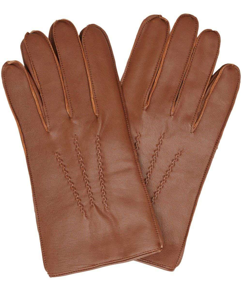 Harton Leather Gloves in Burnished Brown by Barbour - Country Club Prep