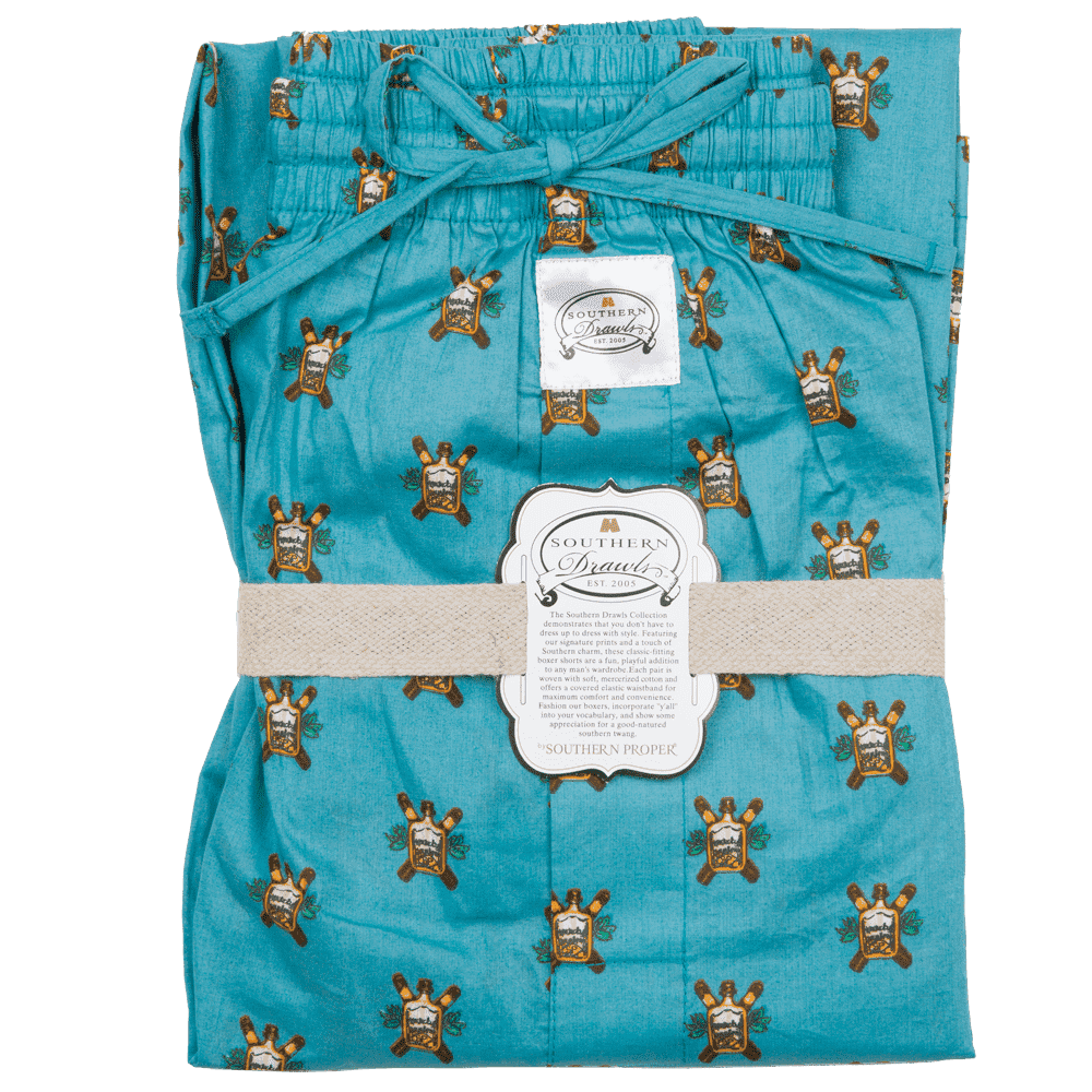Bourbon & Cigars Lounge Pants in Blue by Southern Proper - Country Club Prep