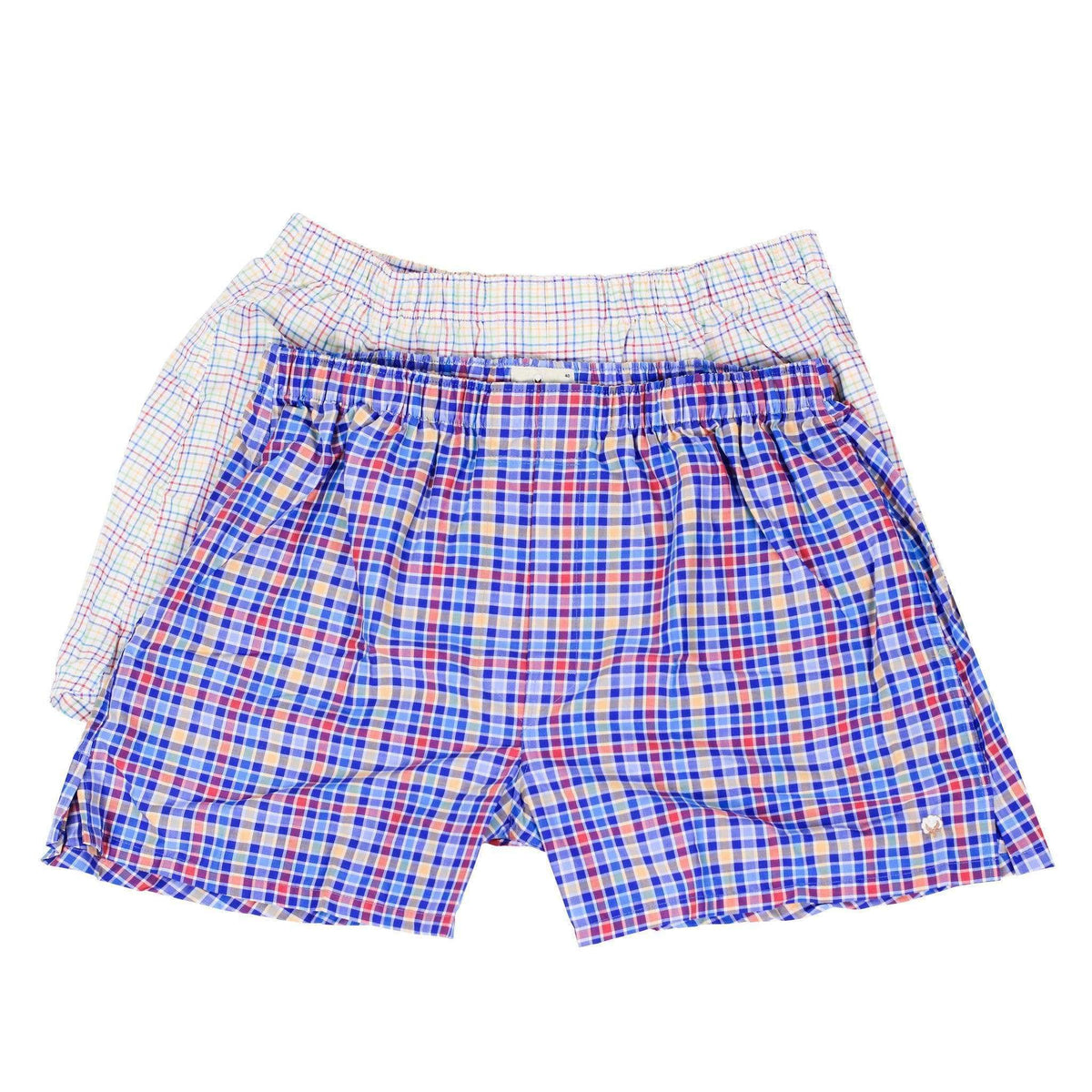 Boxer Twin Set in Blue and White Multi Check by Cotton Brothers - Country Club Prep