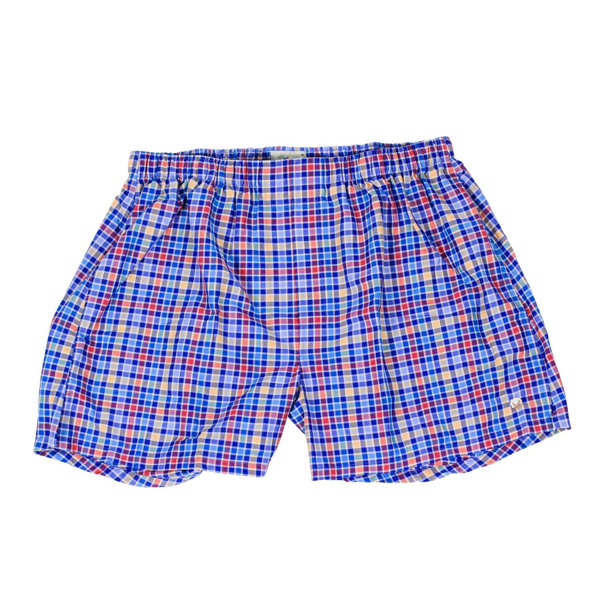 Cotton Brothers Boxer Twin Set in Blue and White Multi Check – Country ...