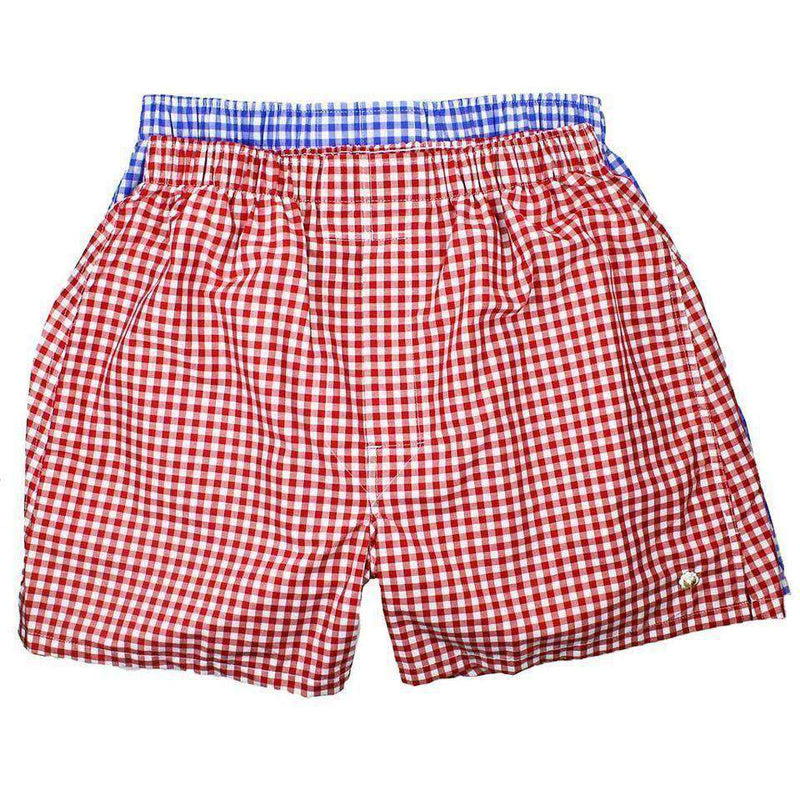 Boxer Twin Set in Royal and Crimson Check by Cotton Brothers - Country Club Prep