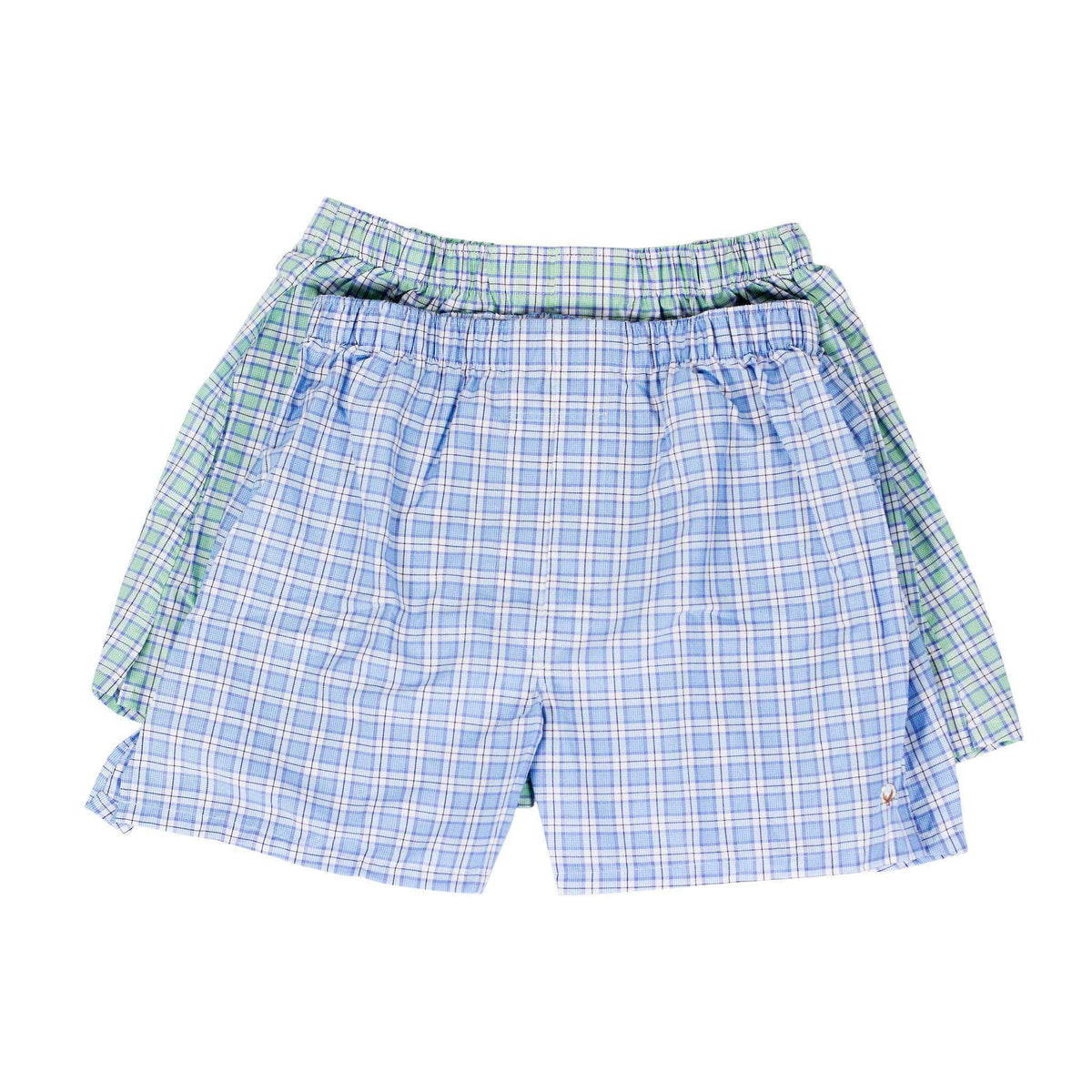Boxer Twin Set in Seafoam and Aqua Check by Cotton Brothers - Country Club Prep