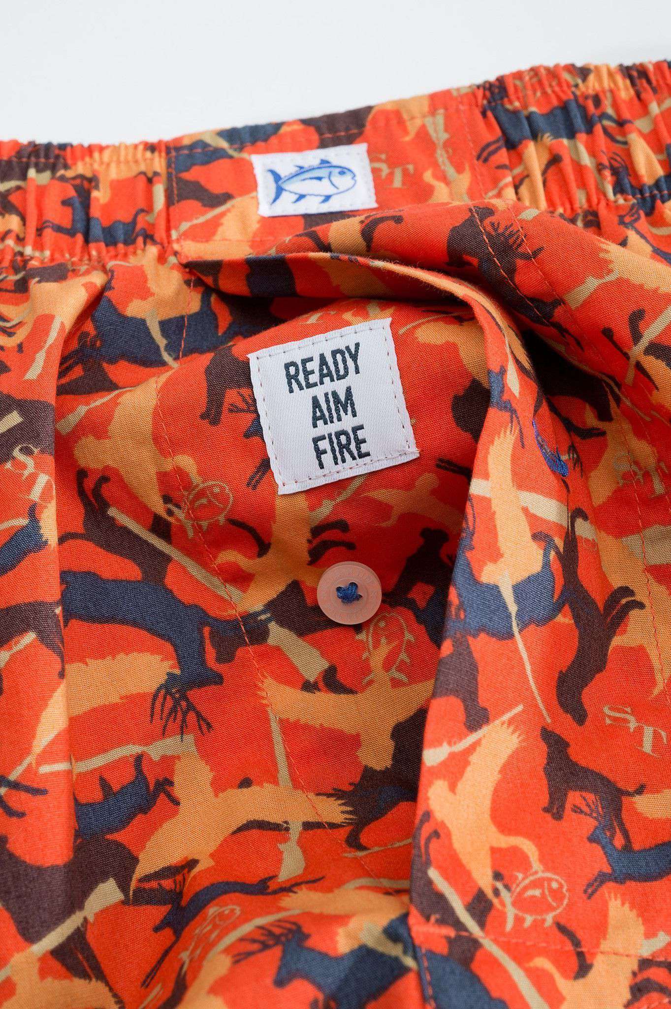 Camo Boxers in Orange by Southern Tide - Country Club Prep