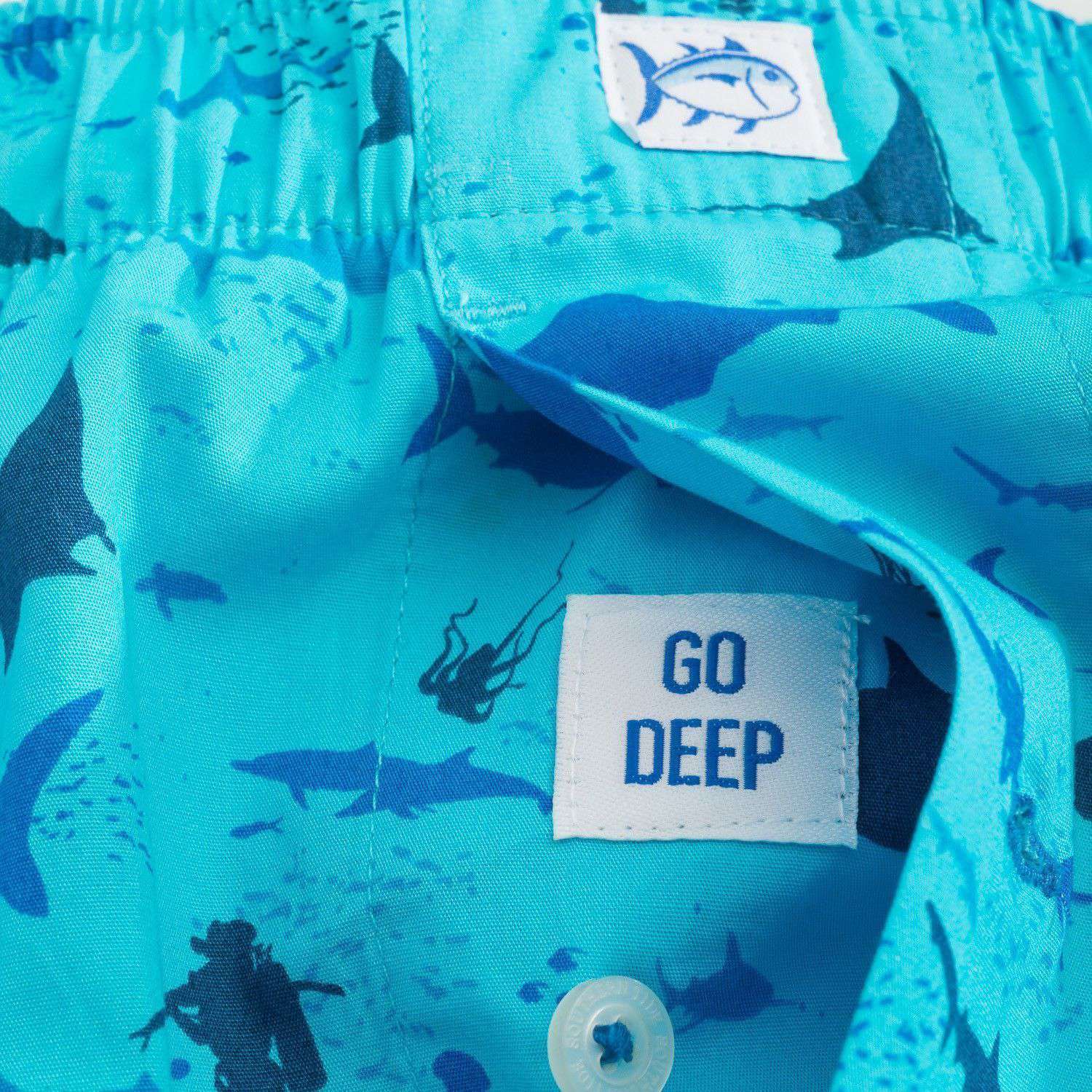 Diver Down Boxer in Turquoise by Southern Tide - Country Club Prep