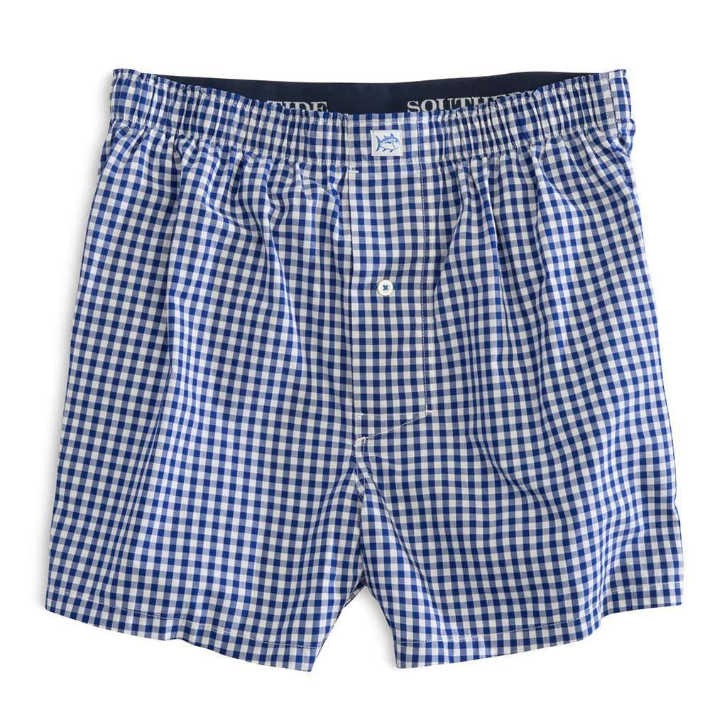 Gingham Boxer in Dark Knight by Southern Tide - Country Club Prep