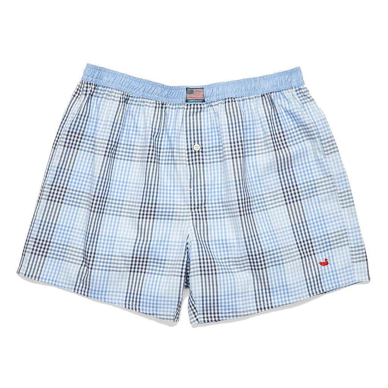 Hanover Gingham Boxers in Navy & Blue by Southern Marsh – Country Club Prep
