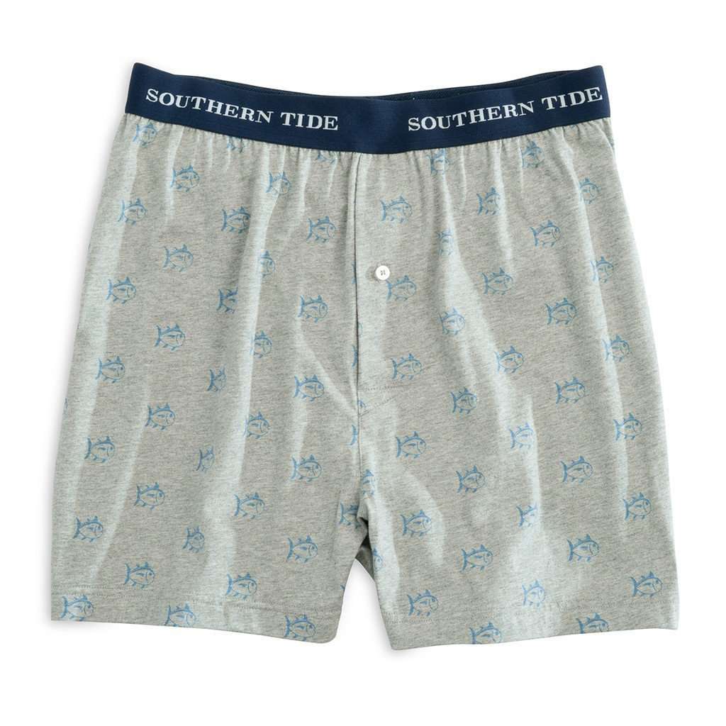Jersey Knit Boxer in Heathered Grey by Southern Tide - Country Club Prep