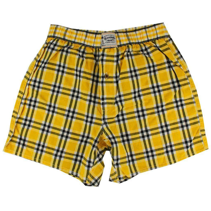 Men's Boxers in Yellow and Black by Olde School Brand - Country Club Prep