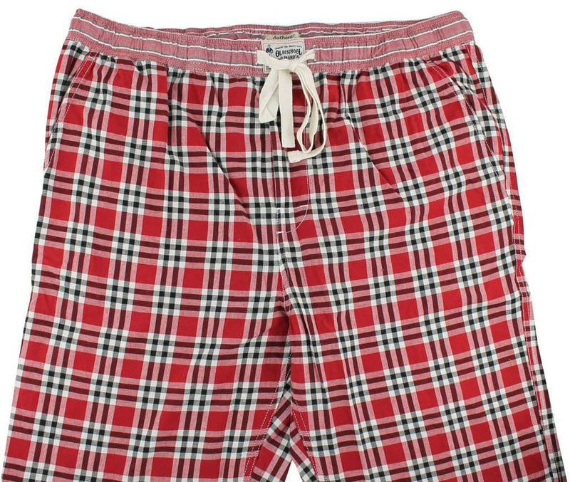 Pajama Pants in Crimson and Black Madras by Olde School Brand - Country Club Prep