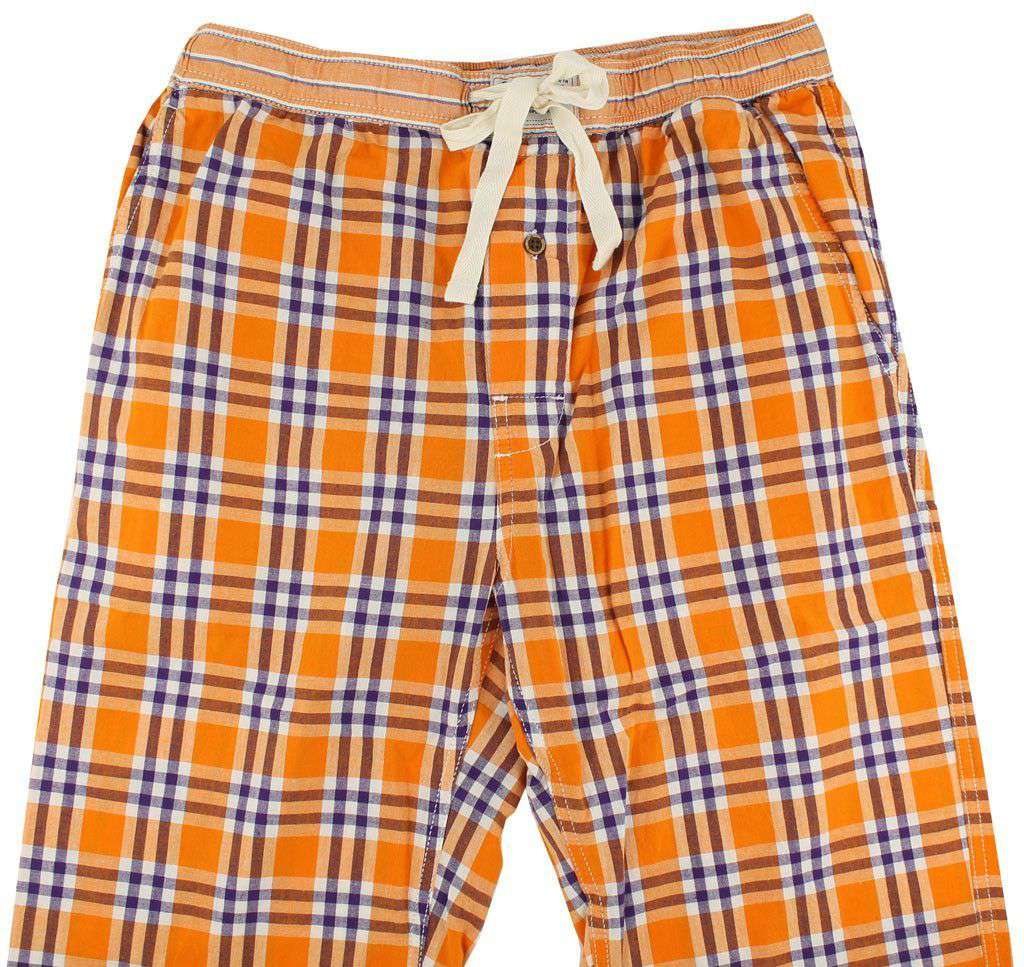 Pajama Pants in Orange and Purple Madras by Olde School Brand - Country Club Prep