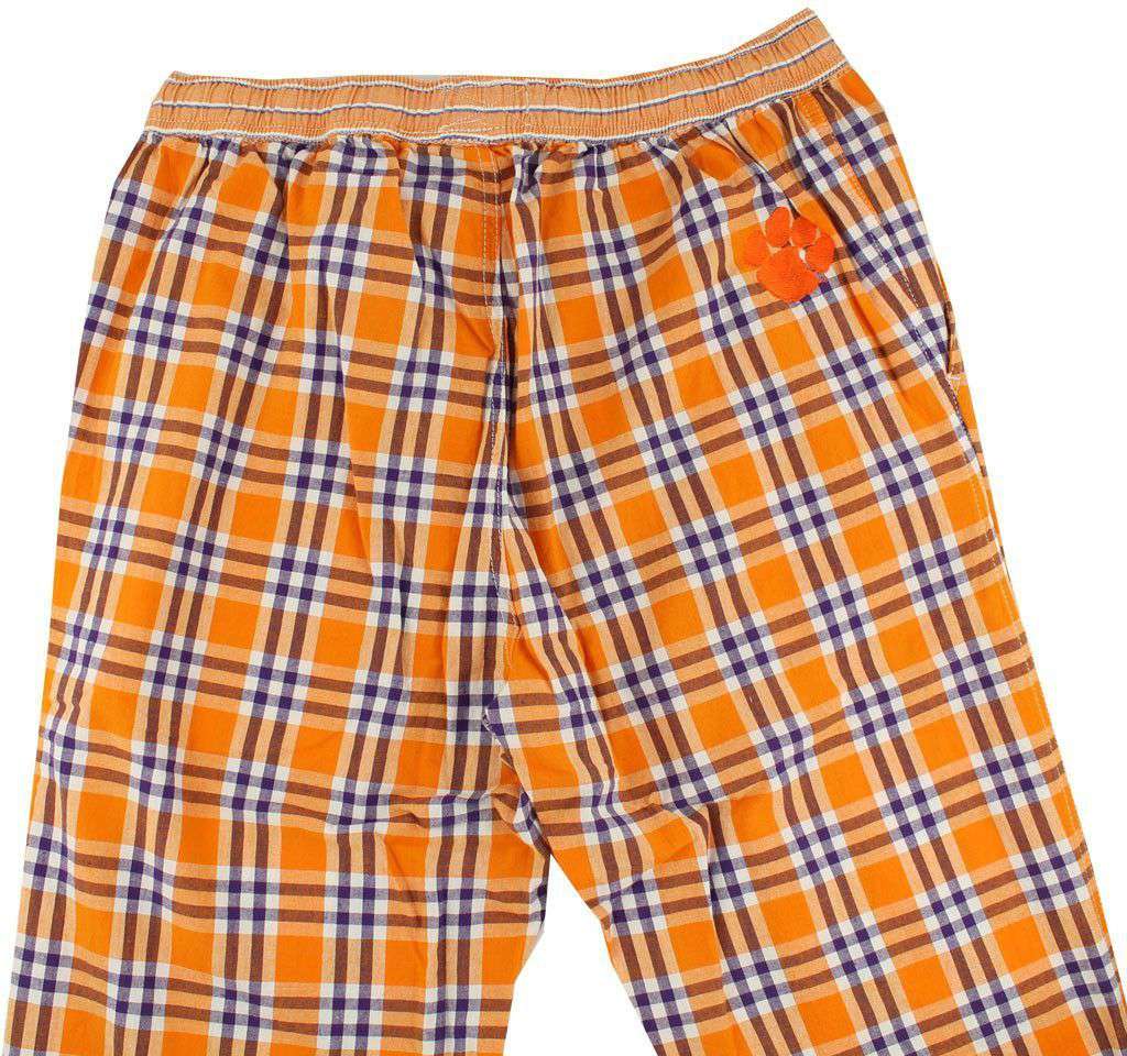 Pajama Pants in Orange and Purple Madras by Olde School Brand - Country Club Prep