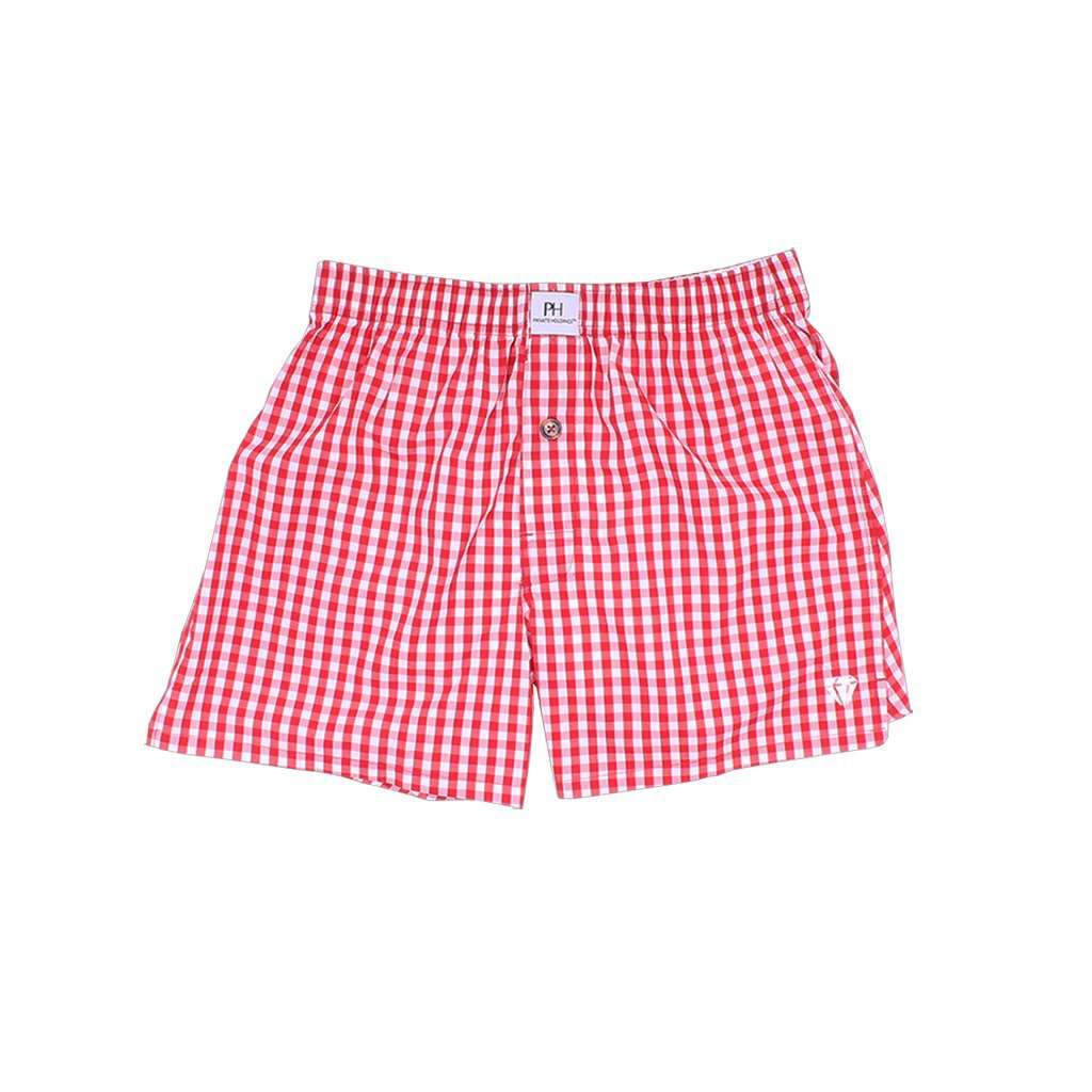 Rainmaker Red Gingham Boxer/Brief by Private Holdings - Country Club Prep