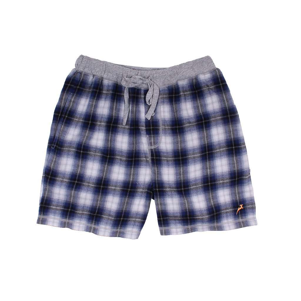 Shadow Plaid Flannel Boxer in Blue by True Grit - Country Club Prep