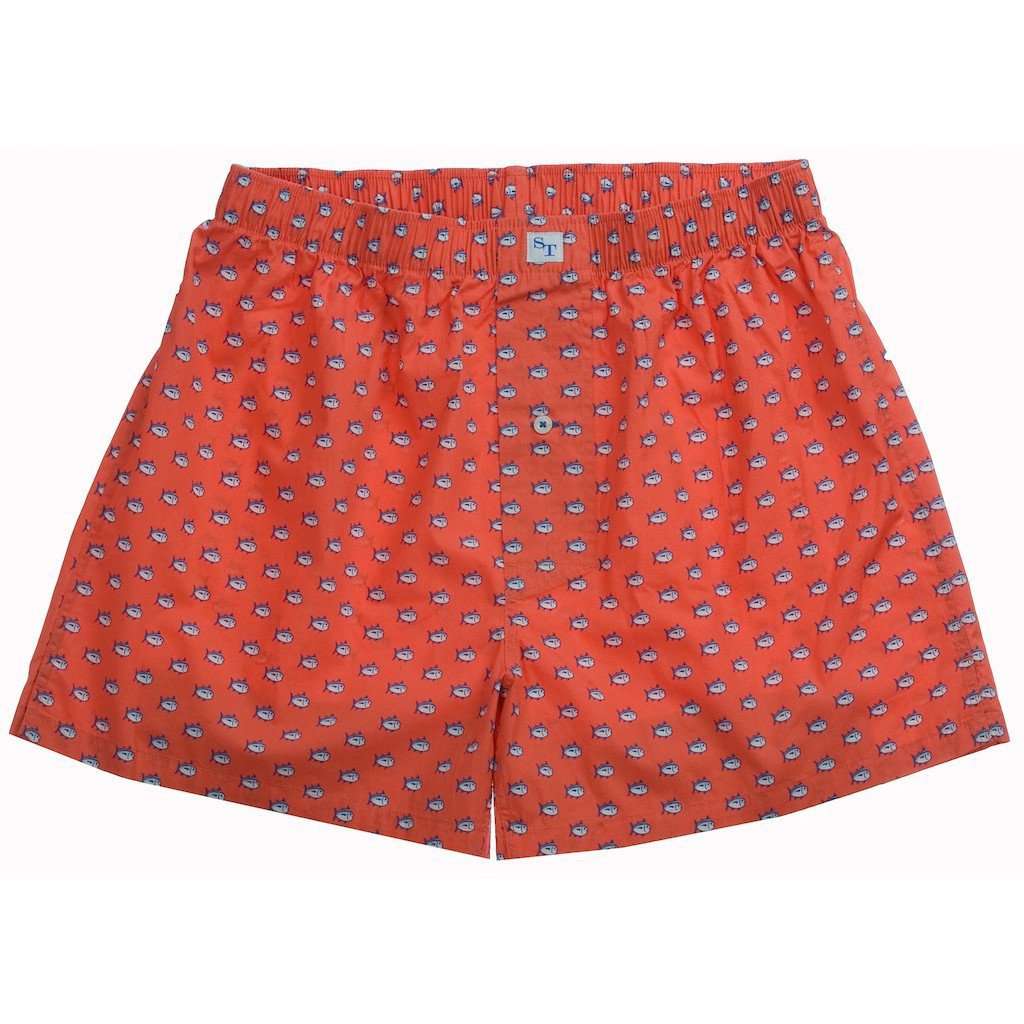 Skipjack Boxers in Deep Sea Coral by Southern Tide - Country Club Prep