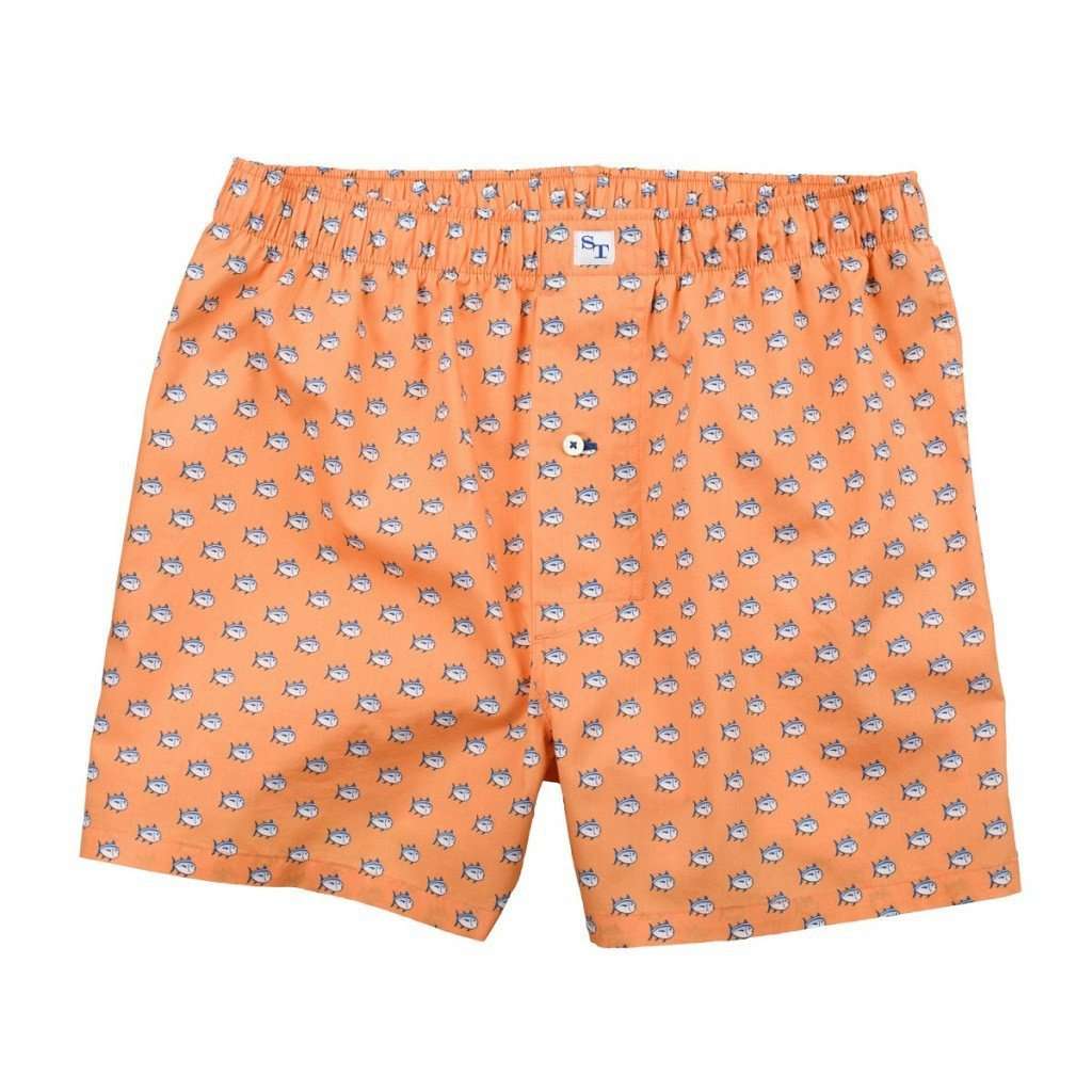 Skipjack Boxers in Horizon Orange by Southern Tide - Country Club Prep