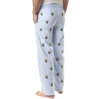 Sleeper Pant in Oxford Blue with Embroidered Santa by Castaway Clothing - Country Club Prep