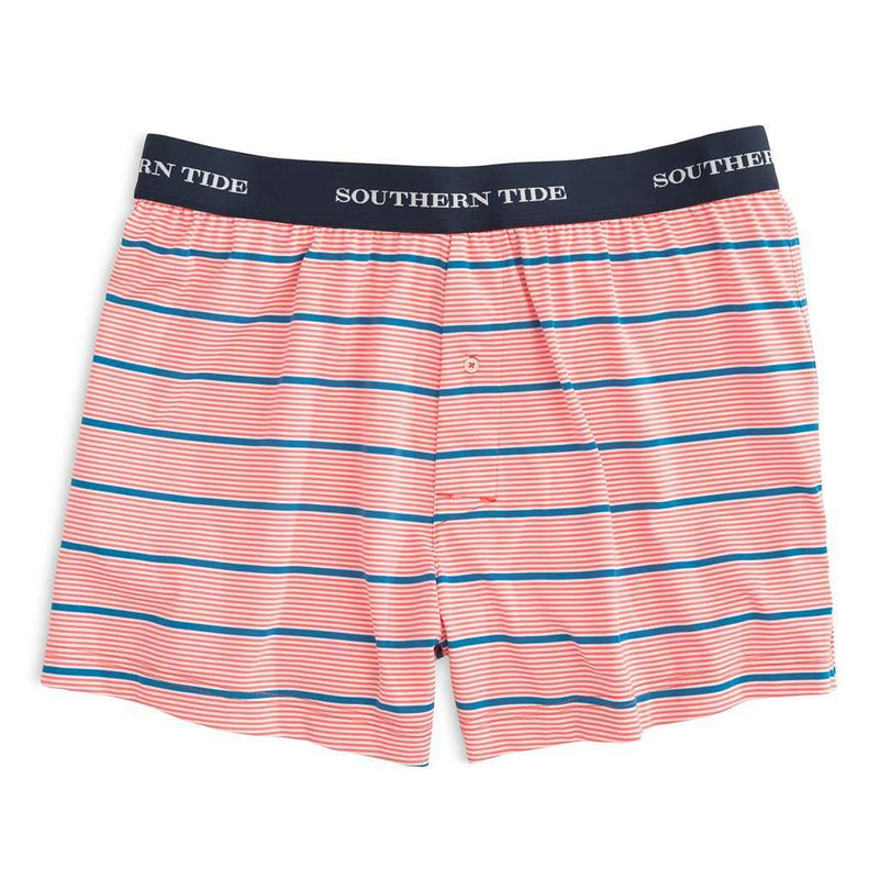 Turn Stripe Performance Boxer in Melon by Southern Tide - Country Club Prep