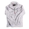 1/2 Zip Luxe Fleece Stripe Pullover in Grey and White by True Grit - Country Club Prep