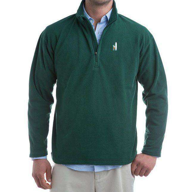 1/4 Zip Fleece Pull-Over Fleece in Hunter Green by Johnnie-O - Country Club Prep