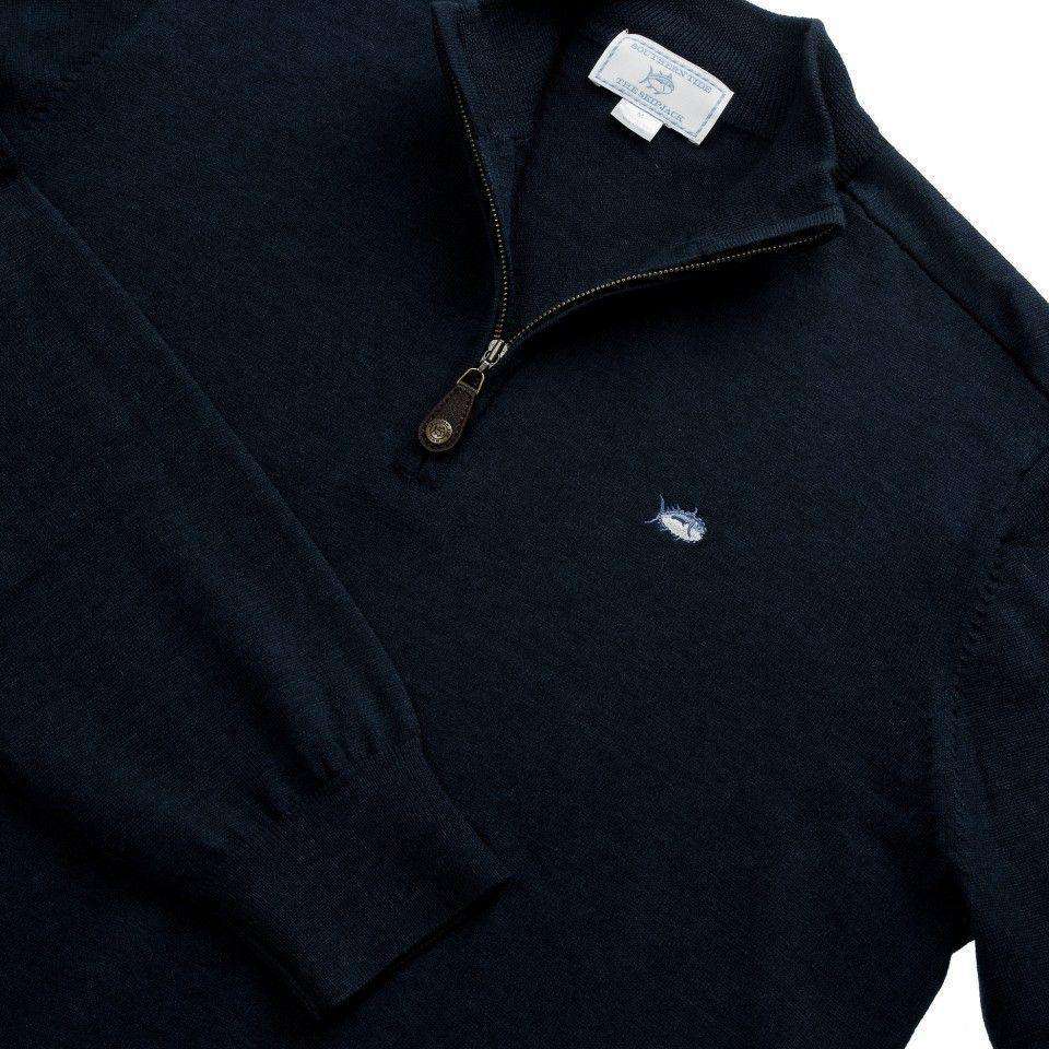 1/4 Zip Merino Pullover in Night Sky Navy by Southern Tide - Country Club Prep