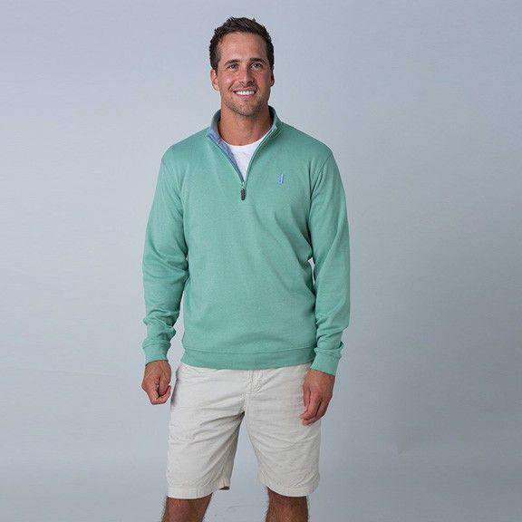 1/4 Zip Pullover in Eucalyptus Green by Johnnie-O - Country Club Prep