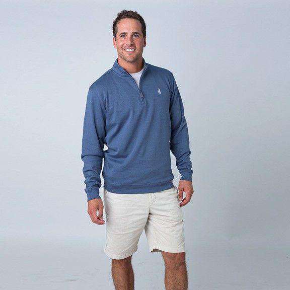 1/4 Zip Pullover in Pacific Blue by Johnnie-O - Country Club Prep