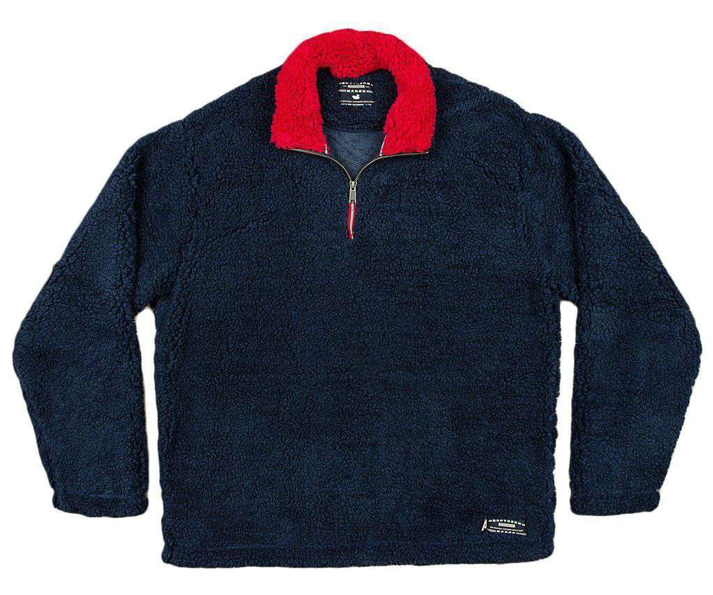 Appalachian Pile Pullover 1/4 Zip in Colonial Navy by Southern Marsh - Country Club Prep