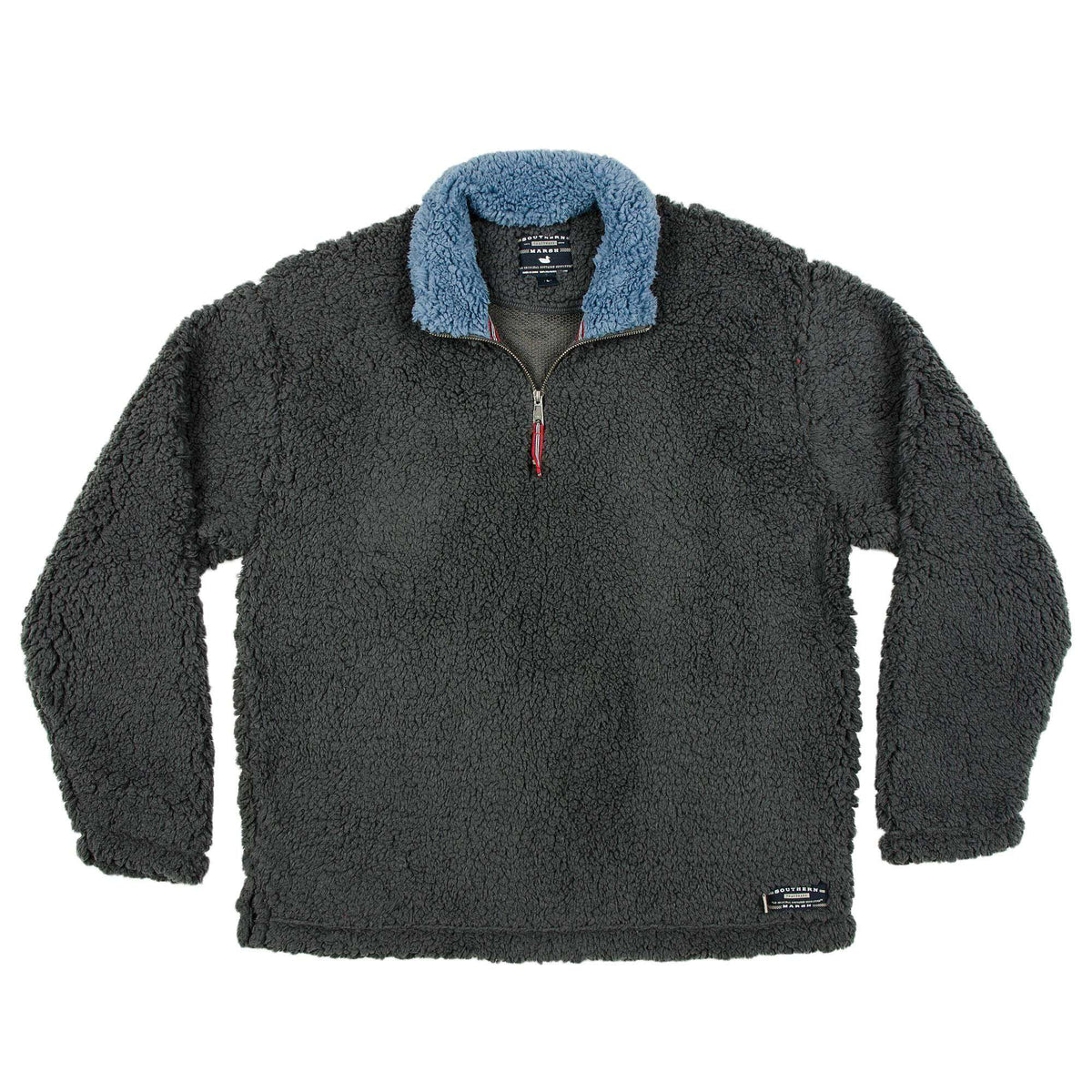 Appalachian Pile Pullover 1/4 Zip in Midnight Grey by Southern Marsh - Country Club Prep