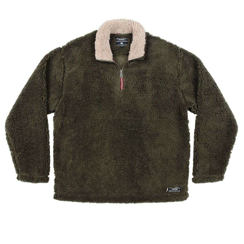 Appalachian Pile Pullover 1/4 Zip in Stone Brown by Southern Marsh - Country Club Prep
