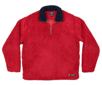 Appalachian Pile Pullover 1/4 Zip in Washed Red by Southern Marsh - Country Club Prep