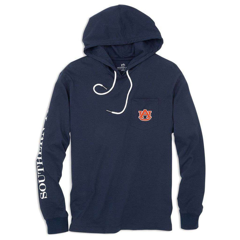Auburn University Long Sleeve Gameday Hoodie Tee in Navy by Southern Tide - Country Club Prep