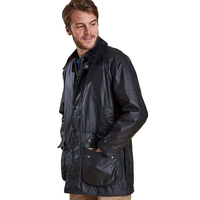 Beaufort Waxed Jacket in Navy by Barbour - Country Club Prep