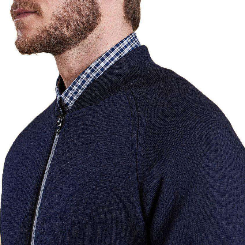 Becket Zip Through Jacket in Navy by Barbour - Country Club Prep