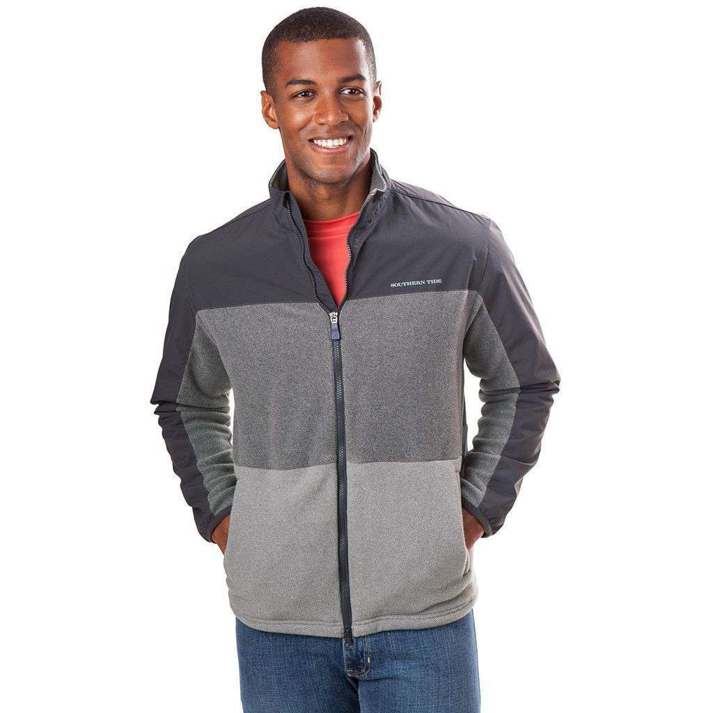 Berkley Zip Fleece Jacket in Nine Iron by Southern Tide - Country Club Prep