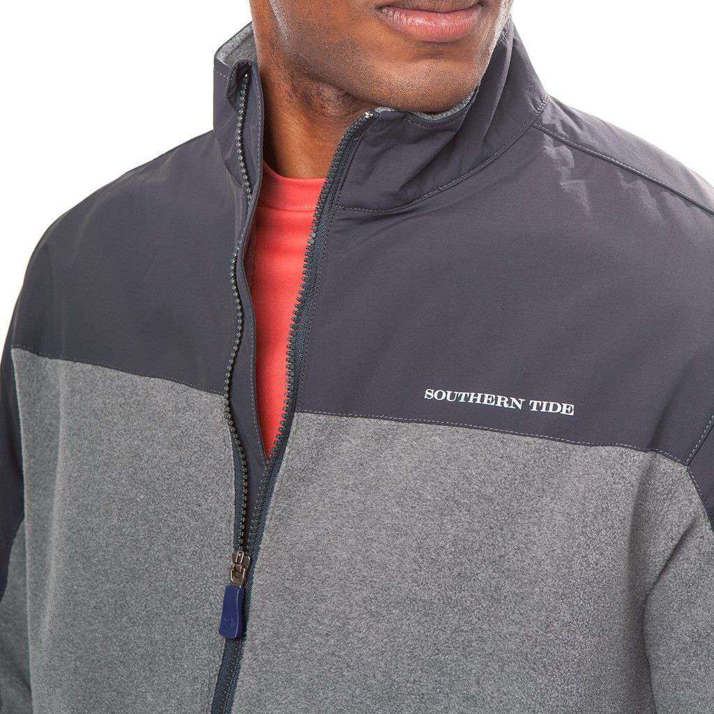 Berkley Zip Fleece Jacket in Nine Iron by Southern Tide - Country Club Prep