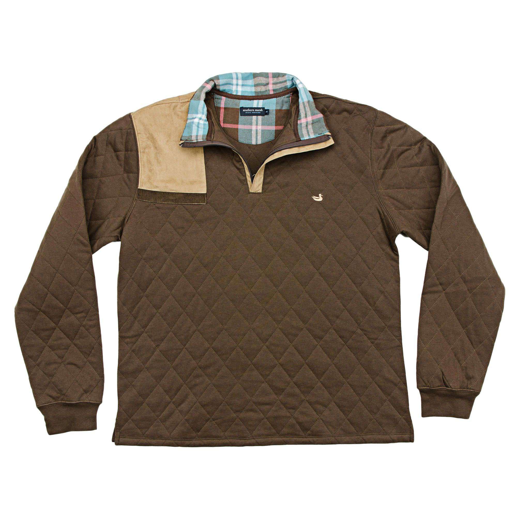 Carlyle Sporting Pullover in Stone Brown by Southern Marsh - Country Club Prep