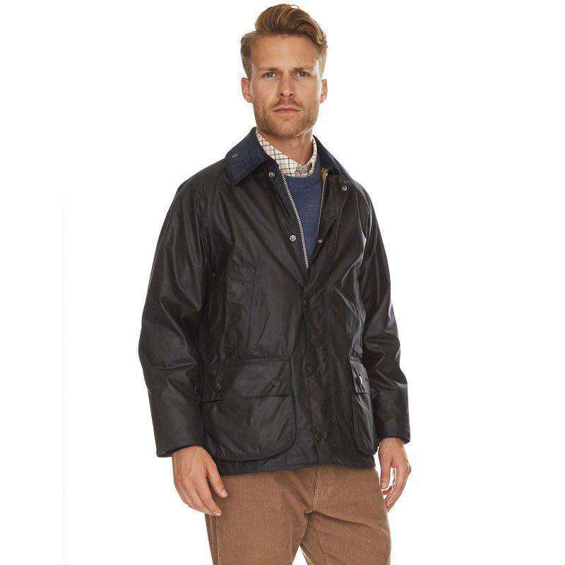 Classic Bedale Waxed Jacket in Navy by Barbour - Country Club Prep