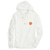 Clemson University Long Sleeve Gameday Hoodie Tee in White by Southern Tide - Country Club Prep