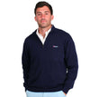 Cotton 1/4 Zip Sweater in Navy by Country Club Prep - Country Club Prep