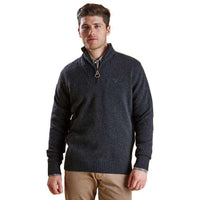 Essential Lambswool Half Zip Pullover in Charcoal by Barbour - Country Club Prep